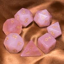 Full Set Rose Quartz Gemstone Dnd Dice Set Engraved Carving Etsy Rose Quartz Gemstone Dnd Dungeons And Dragons