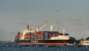 A Delmas Container Ship Unloading At The Zanzibar Port In Tanzania Cargo Shipping Freight Transport Ship