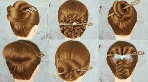 6 Chinese Hair Bun Tutorial Easy Hairstyle With Bun Stick Chignon Bu Bun Hairstyles Chinese Hairstyle Diy Hair Bun