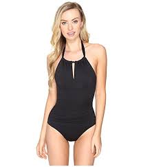 Tommy Bahama Pearl High Neck Halter One Piece Swimsuit Tommy