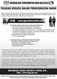 1,482 likes · 47 talking about this. Suruhanjaya Perkhidmatan Awam Malaysia Spa 1 556 Kekosongan 14 Julai 2016 Jawatan Kosong 2020