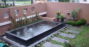 Desain Kolam Ikan Rumah Minimalis Mungil Kolam Ikan Patio Halaman Belakang Kecil