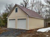 This 24x32x10 Residential Post Frame Garage Was Built In Front Royal Va By Superior Buildings Location Front Royal Metal Buildings Modern Roofing House Roof