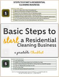 Use These Basic Steps To Start A Residential Cleaning Business Free Printable Checklist Residential Cleaning Cleaning Business Cleaning Service Checklist