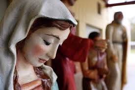 Battered nativity scene, a town's tradition, getting spruced up