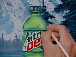 Mtn dew major melon™ hawaiian shirt. Bob Ross Paints Mtn Dew Bottle In Lost Episode Of The Joy Of Painting Muse By Clio