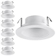 This 4 ic trim features a black baffle with specular clear cone reflector and matching black ring. 6 Pack 4 Recessed Can Light Trim Metal Step Baffle On Sale Overstock 29606964
