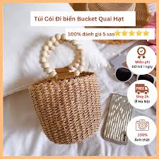 Túi cói túi xách tay quai hạt