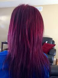 It wouldn't be a choice for anyone looking for a natural shade, but it can be very fashionable and dramatic. My Hair I Mixed Manic Panic Vampire Red Purple Haze Burgundyhair Purplehair Redhair Red Purple Hair Dye Dyed Hair Purple Black Hair Ombre