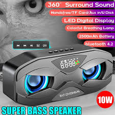 The 10w qi wireless charging pad on top of the clock makes it easy. M5 Cool Owl Design Bluetooth Speaker Led Flash Wireless Loudspeaker Fm Radio Alarm Clock Tf Card Support Select Songs By Number Leather Bag