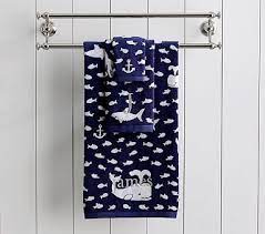 Classic toile towel set so soft and adorable! Nautical Kids Bath Towel Pottery Barn Kids