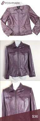 Alfani Purple Leather Bomber Jacket Petites M Leather Bomber Jacket Women Leather Bomber Jacket Bomber Jacket Women