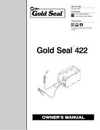 Miller Electric Gold Seal 422 Owner S Manual Manualzz Com