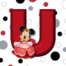 A, e, i, o, u. Buchstabe Letter U Minnie Mouse Party Minnie Set Abc Disney