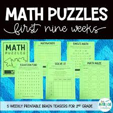 5th grade math crossword puzzles pdf. Math Puzzles And Brain Teasers For 2nd Grade Set 1