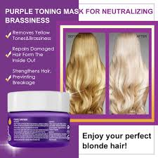 Red neutralizes or cancels out green. Buy Purple Conditioner Purple Hair Mask For Dry Damaged Bleached Blonde Platinum Sliver Ash Color Treated Highlighted Extend Deep Moisturizing Conditioning Remove Yellow And Brassy Tones Online In Indonesia B08n4w7nkf