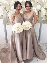 Long Champagne Bridesmaid Dresses Wedding Party Dresses Dancing Dresses Women Taffeta Bridesmaid Dress Simple Bridesmaid Dresses Champagne Bridesmaid Dresses