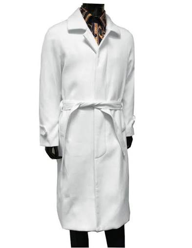 Mens Belted Wool Topcoat Off White Alberto Belt Coat Overcoat – OvercoatUSA