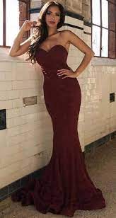 Burgundy Lace Mermaid Long Bridesmaid Dress Strapless Mermaid Long Burgundy Bridesmaid Dress Mermaid Prom Dresses Lace Lace Formal Dress Strapless Lace Dress