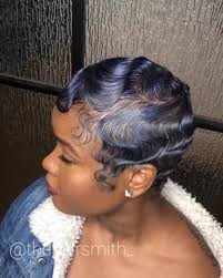 Voiceofhair On Instagram Feeling Blue Gorgeous Color And Waves On This Beauty Nishaaaaa By Thehai Finger Waves Short Hair Finger Wave Hair Sassy Hair