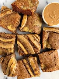 Healthy Caramelized Banana Bread Blondies Vegan Gluten Free Rachlmansfield Recipe In 2020 Banana Bread Paleo Recipes Dessert Almond Flour Chocolate Chip Cookies