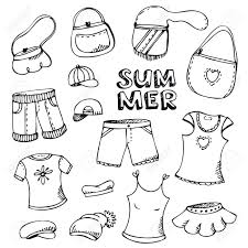 Focused on summer clothes, it includes terms such as: Tanita Aydemir Fashion Styles Summer Outfit Clipart Black And White