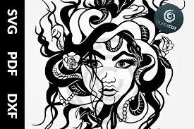 Medusa, caravaggio, greek mythology, realism, baroque, mythological painting, head of medusa, art history, awesome, harmony, fantasy, decorative, simply, magic, character. Svg Pdf Dxf Medusa Papercutting Template 522766 Paper Cutting Design Bundles