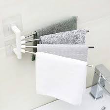 Wash basin hanger storage rack toilet bathroom wash basin organizer holder wall hook kitchen towel sucker organizer shelf 5.0 store: Flyngo Stainless Steel 4 Bar Towel Rack For Bathroom Towel Holder For Kitchen Towel Hanger Stand For Wash Basin Self Adhesive Buy Online In Botswana At Botswana Desertcart Com Productid 156602578