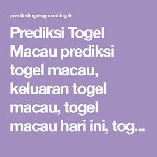 Prediksi Togel Macau Prediksi Togel Macau Keluaran Togel Macau Togel Macau Hari Ini Togel Macau Pools Pengeluaran Togel Macau Pr Di 2020 Kembar