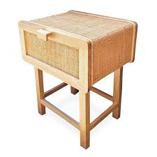 Lzg side table, bedside table, color rattan woven mini bedroom bedside table, american sofa side cabinet, coffee table with open storage compartment, retro rustic chic $395.13 $ 395. Heart Rattan And Teak Bedside Table Inbali