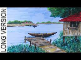 How To Draw Village Hut With Pastel Color Long Version Youtube Drawing Sunset Oil Pastel Art Watercolor Landscape