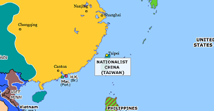 Map is showing taiwan, an island country north of the philippines and off the southeastern coast of china separated by the taiwan strait. Nationalist Taiwan Historical Atlas Of East Asia 8 December 1949 Omniatlas