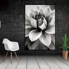 Black And White Lotus Flower Wall Art This Wonderful Black And White Lotus Flower Canvas Print Will Add A Peaceful And Feng Shui Touch Living Room Canvas Black And White Wall Art Feng Shui Wall Art