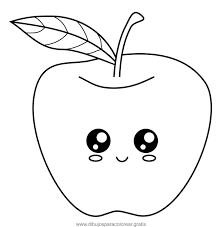Dibujo de una manzana para pintar. Btozpgtfdjaubm