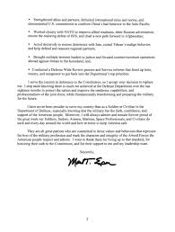 I am writing this letter to recommend shelby rosa for the position off secretary at your company. Mike Eckel On Twitter Letter Released By Us Defense Secretary Mark Esper After President Trump Fired Him