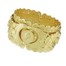 Bracelet Oriental En Plaque Or Avec Louis Napoleon Motifs De Lunes Et De Fleurs Bijoux Orientaux Bracelet Jonc Bracelet