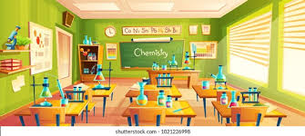 Our ai artist has made classroom cartoon pictures. Vector Cartoon Background Chemistry Classroom Interior Stock Vector Royalty Free 1021226998