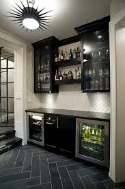 Accent walls are lined with same arrangement of stones, but with an added variation in texture and color. Flooring Home Bar Designs Basement Bar Designs Bars For Home