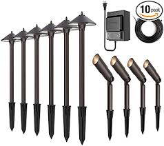 Amazon Com Malibu Low Voltage Landscape Lighting Set 10pcs Pathway Floodlight Kit For Garden Yard Driveway Outdoor 8308 9903 10 Home Improvement