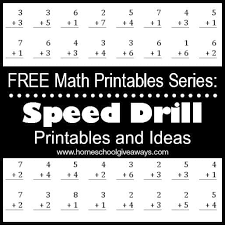 free math printables series speed drill printables and ideas
