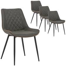 Dining chairs bar stools & chairs armchairs & chaises café chairs desk chairs chair pads stools & benches high chairs dining sets children's chairs. Myroom Grey Louis Faux Leather Dining Chairs Reviews Temple Webster