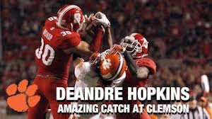 Deandre Hopkins Amazing Catch At Clemson Youtube Deandre hopkins caught 52 passes as a freshman at clemson, yet as the 2010 football season came to a close, word spread that the receiver wanted to hoop, too.