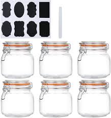 They are easier and better to use when using mason jars for storage. Amazon Com Encheng 25 Oz Glass Jars With Airtight Lids And Leak Proof Rubber Gasket Wide Mouth Mason Jars With Hinged Lids For Kitchen Canisters 750ml Glass Storage Containers 6 Pack Kitchen