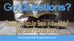 2 john,13 3 john,15 obadiah,21 phlm,25 jude,25 haggai,38 titus,46 2thess,47 nahum,47 jonah,48 zephaniah,53 malachi,55 habakkuk,56 2 peter,61. The Most Popular Book In The Bible The Least Popular Book Reasons For Hope Jesus