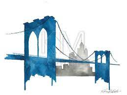 Original Watercolor Painting Brooklyn Bridge In New York City Etsy Original Watercolor Painting Watercolor Paintings Original Watercolors