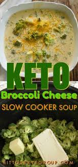Easy Keto Broccoli Cheese Slow Cooker Soup Resep Resep Makanan Makanan Resep Diet