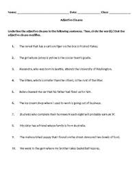 Ninjas and clauses rtf ninjas and clauses pdf preview ninjas and clauses in your web browser view answers. Adjective Clause Worksheets Teachers Pay Teachers