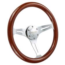 Amazon.com: Universal 350mm 14" Grant Classic Nostalgia Style Wood Grain  Steering Wheel Silver Spoek with Horn Button : Automotive