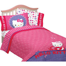 Your child will love to spent time on her bed with these hello kitty bedding. Hello Kitty Microfiber Twin Full Reversible Comforter Walmart Com Walmart Com