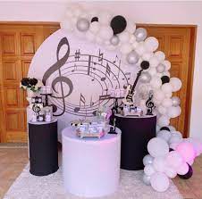 Home decor with a musical theme. Great Ideas For A Music Themed Party Party Decoration Ideas Facebook